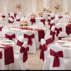 Noeud de chaise satin rouge bordeaux