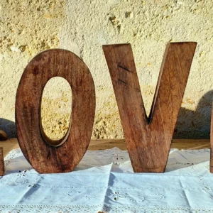 L O V E en chêne 20 X 14