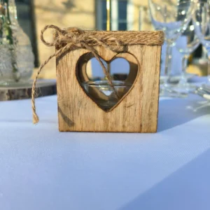 Photophore bois cœur
