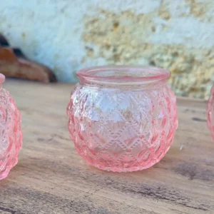 Photophore boules roses