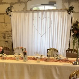 Rideau de lycra blanc 2 X 2  M avec support