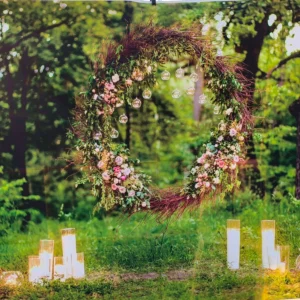 Toile de fond 220 X 150 cerceau fleurs