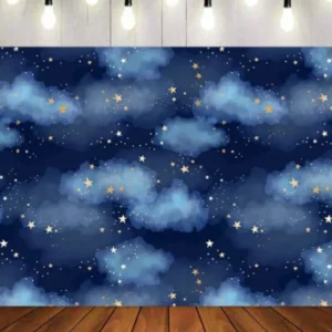 Toile de fond étoiles bleue 220 X 150