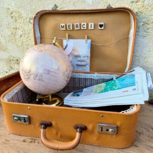 Valise ancienne caramel 44 X 30 cm