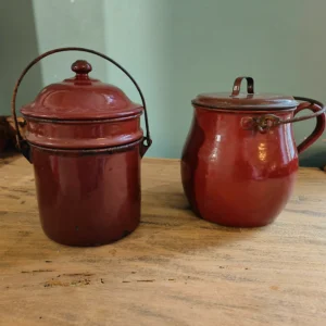 Anciens pots marron (lot de 2)