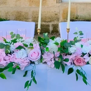 Chemin de fleurs long pour tables rectangles (90cm)