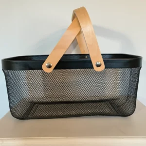 Grand panier à pain rectangle fer noir