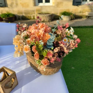 Panière de fleur ton orangé