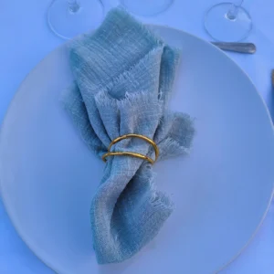 Rond de serviettes anneaux dorés