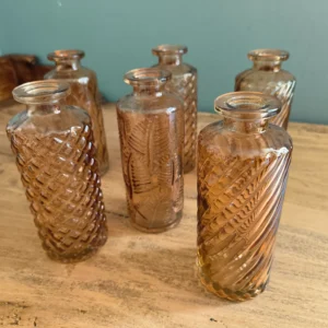 Vases longs marron 13 cm